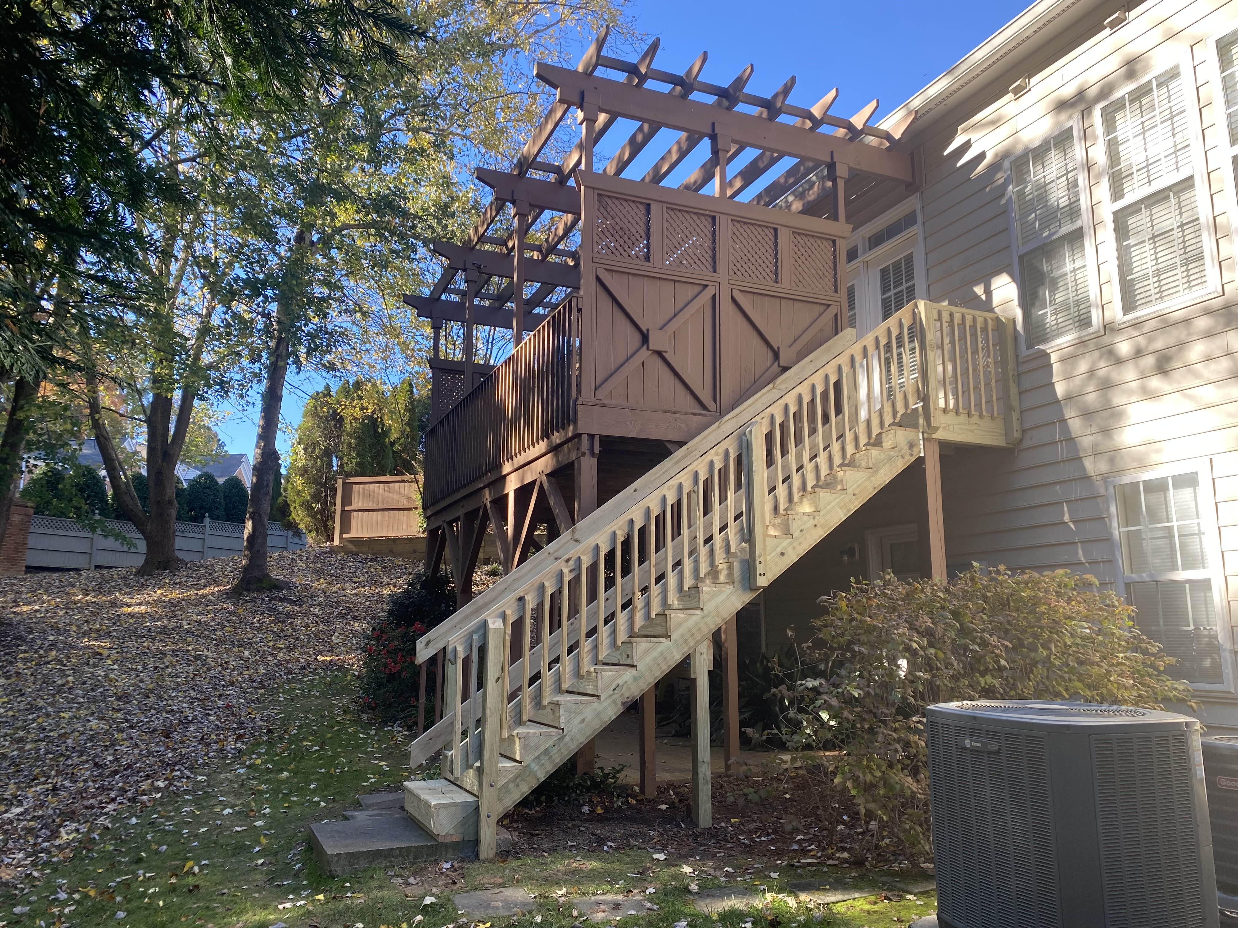 Picture framed deck build in progress